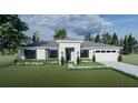 New construction home with a gray roof, white exterior, and a well-maintained lawn at 0 Overton St, Orlando, FL 32833