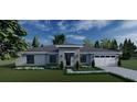 New construction home with a gray roof, white exterior, and well-maintained landscaping at 0 Overton St, Orlando, FL 32833