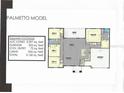 Detailed floor plan of the Palmetto model home showcasing the layout and square footage at 0 Overton St, Orlando, FL 32833