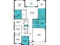 Layout of a four bedroom home with open kitchen, owner's suite, and a two car garage at 2681 Ginseng Ivy St, Apopka, FL 32703