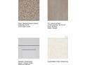 Samples of interior materials including carpet, tile, cabinets, and quartz at 4740 Cloister St, Kissimmee, FL 34758
