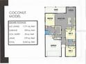 Floor plan showcasing the layout of the Coconut Model with total square footage at 371 Miller Rd, Sanford, FL 32773