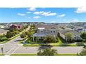 Stunning aerial view of the two-story home with landscaped yard in a beautiful residential neighborhood at 13661 Granger Ave, Orlando, FL 32827
