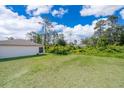 Spacious backyard with lush green grass and privacy landscaping, offering a serene outdoor retreat at 2498 Iris Rd, Deland, FL 32724