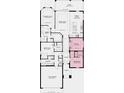 Detailed floor plan showcasing the layout with bedrooms, bathrooms, kitchen, great room, and lanai at 4215 Barbuda Ln, Kissimmee, FL 34758