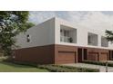 View of modern townhomes, highlighting sleek design and two-car garages at 11302 Westwood Blvd # 28, Orlando, FL 32821
