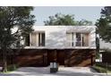 Modern townhouse with a two-car garage and a sleek design with a white and brown color scheme at 11302 Westwood Blvd # 28, Orlando, FL 32821