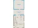 First floor plan showcasing a two car garage, kitchen and gathering room at 6951 Copperwood Ave, Orlando, FL 32829