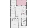 Detailed floor plan of a spacious home featuring three bedrooms, three bathrooms, a two car garage, and extended lanai at 5658 Nevis Ter, Kissimmee, FL 34758