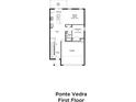 Ponte Vedra First Floor plan featuring a kitchen, Gathering room, bedroom, and garage at 3255 Cup Dr, Lakeland, FL 33803