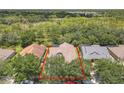 Aerial shot showing the perimeter of the home's boundaries at 600 Garden Club Dr, Deland, FL 32724