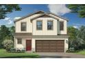 Beautiful new home with white siding, brick accents, two car garage, and tasteful landscaping at 3147 Cup Dr, Lakeland, FL 33803