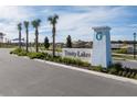 Welcoming entrance sign for Trinity Lakes community, adorned with lush landscaping at 7032 Rolling Leaf Rd, Groveland, FL 34736