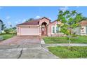 A lovely single-Gathering home with a well-kept lawn and appealing curb appeal under a clear sky at 5273 Sunset Canyon Dr, Kissimmee, FL 34758