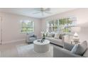 Bright living room with neutral paint, ceiling fan, and large windows providing natural light at 3608 Eloise St, Orlando, FL 32806