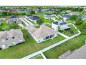 Backyard aerial view featuring a fenced yard, green grass and a screened in lanai at 560 Viceroy Ct, Kissimmee, FL 34758