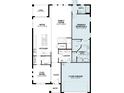 Open floorplan featuring a flex room, kitchen, Gathering room, and an owner's bedroom with ensuite bathroom at 1153 Basalt Ln, Sanford, FL 32771