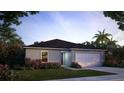 Charming single-story home features a two-car garage, manicured lawn, and lush landscaping at 103 Orchid Ct, Poinciana, FL 34759