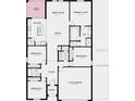 Detailed floorplan showcasing the layout of the home with bedrooms, kitchen, great room, and garage at 4859 Sunflower St, Lake Hamilton, FL 33851