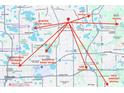 Map showing the proximity of the property to downtown Orlando, Winter Park, and the Orlando airport at 4878 Tangerine Ave # 4878, Winter Park, FL 32792