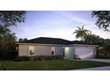 Charming single-story home featuring a well-maintained lawn, complemented by lush landscaping and a two car garage at 1114 Camden W Way, Poinciana, FL 34758