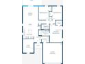 Detailed floor plan showing the layout of the house with the kitchen, bedrooms, and garage at 2140 Hibiscus Pl, Kissimmee, FL 34759