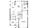 Main floor plan featuring kitchen, Gathering room, flex room, guest room, three-car garage, and lanai at 809 River Stone Trl, Sanford, FL 32771