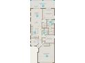 Detailed floor plan showcasing the layout with a two-car garage, gathering room, cafe, and extended lanai at 2333 Daisy Tree Rd, St Cloud, FL 34771