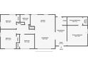 Detailed floor plan showcasing layout of bedrooms, bathrooms, kitchen, living room, and primary bedroom with closet at 606 Faber Dr, Orlando, FL 32822