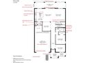 First floor plan featuring a kitchen, great room, dining room, flex room, covered lanai, and three car tandem garage at 2715 Arbor Dune Ave, Apopka, FL 32712