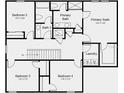 Second floor floorplan featuring a primary suite, four additional bedrooms, two bathrooms, and laundry at 4724 Cloister St, Kissimmee, FL 34758