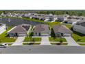 An aerial view showcases this community's serene pond and well-maintained lawns of the houses at 284 White Heron Way, St Cloud, FL 34772
