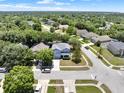 An aerial view of a home nestled in a lush, green neighborhood with mature trees at 3259 Alling Ct, Deltona, FL 32725