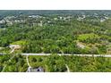 A sprawling aerial view showcases the density of trees, a small home, and a road at 4825 N Fort Christmas Rd, Christmas, FL 32709