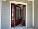 Elegant front door with glass panels, showcasing the home's inviting entrance and modern design at 931 Azalea Walk Cir, Deland, FL 32724
