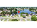 Aerial shot of the home with a pond view at 344 Buenaventura Blvd, Kissimmee, FL 34743