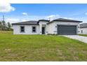 Charming one-story home featuring a two-car garage, landscaped yard, and modern architectural details at 17139 Sw 44Th Cir, Ocala, FL 34473