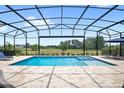 Stunning screened-in pool area with a spa, lush greenery, and picturesque views at 15049 Canopy Cover Dr, Winter Garden, FL 34787