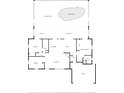 Layout showing the bedrooms, primary bedroom, wet bar, swimming pool, screened porch, garage, kitchen, dining area and sitting room at 2562 Sheffield Dr, Deltona, FL 32738
