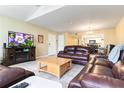 Inviting living room featuring comfortable leather furniture at 8719 Rockingham Ter # B, Kissimmee, FL 34747