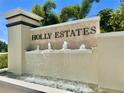 Holly Estates entrance sign featuring a stone tile backdrop and cascading water features at 6780 Coral Berry Dr, Mount Dora, FL 32757