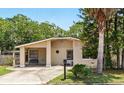 Inviting single-story home with a carport, lush greenery, and a cozy curb appeal at 1111 Liberty Ave, Mount Dora, FL 32757