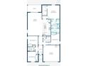 Detailed floor plan showcasing layout with kitchen, bedrooms, bathrooms, living spaces, and garage at 131 Addle Hill Ct, Deland, FL 32720