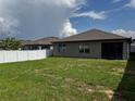 Spacious backyard featuring a well-maintained lawn and privacy fence, perfect for outdoor activities and relaxation at 398 Citrus Isle Loop, Davenport, FL 33837