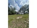 A view of the backyard and the back of the house showing an expansive lawn at 509 Lemon St, Auburndale, FL 33823