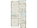 Detailed floorplan showcasing the layout of the bedrooms, bathrooms, kitchen, and living spaces at 5512 Settlingstone Ln, St Cloud, FL 34771