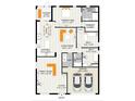 Detailed floor plan showcasing the layout of the house, including the location of the bedrooms, bathrooms, and kitchen at 298 Clydesdale Cir, Sanford, FL 32773