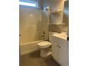 Cozy bathroom featuring a shower-tub combination and modern vanity at 1413 Brookebridge Dr, Orlando, FL 32825