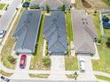 An aerial perspective showcases a home with a well-kept lawn, integrated within a peaceful suburban setting at 236 Miles Ct, Davenport, FL 33837