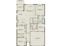 Detailed floor plan showcasing a two-car garage, kitchen, gathering room, bedrooms, and outdoor lanai at 2610 Serenity Garden Dr, Kissimmee, FL 34744